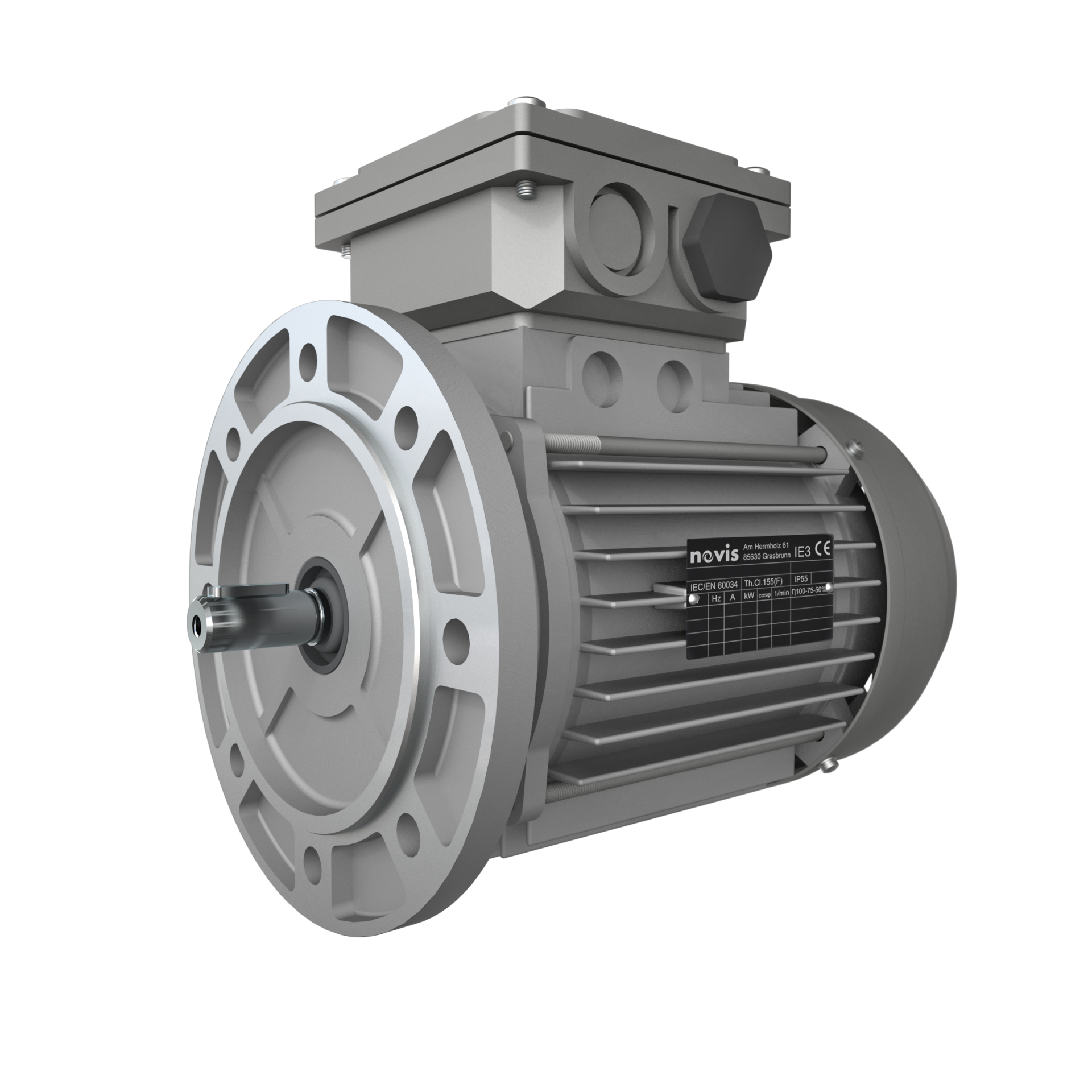 novis, Drehstrommotor, Leistung 0,75kW, Drehzahl 3.000min-¹, Bauform B5, Baugröße 80M , Spannung 230400V - P_1920x1920